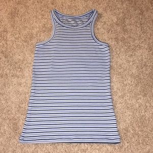 Aeropostale Blue and White Striped Tank Top